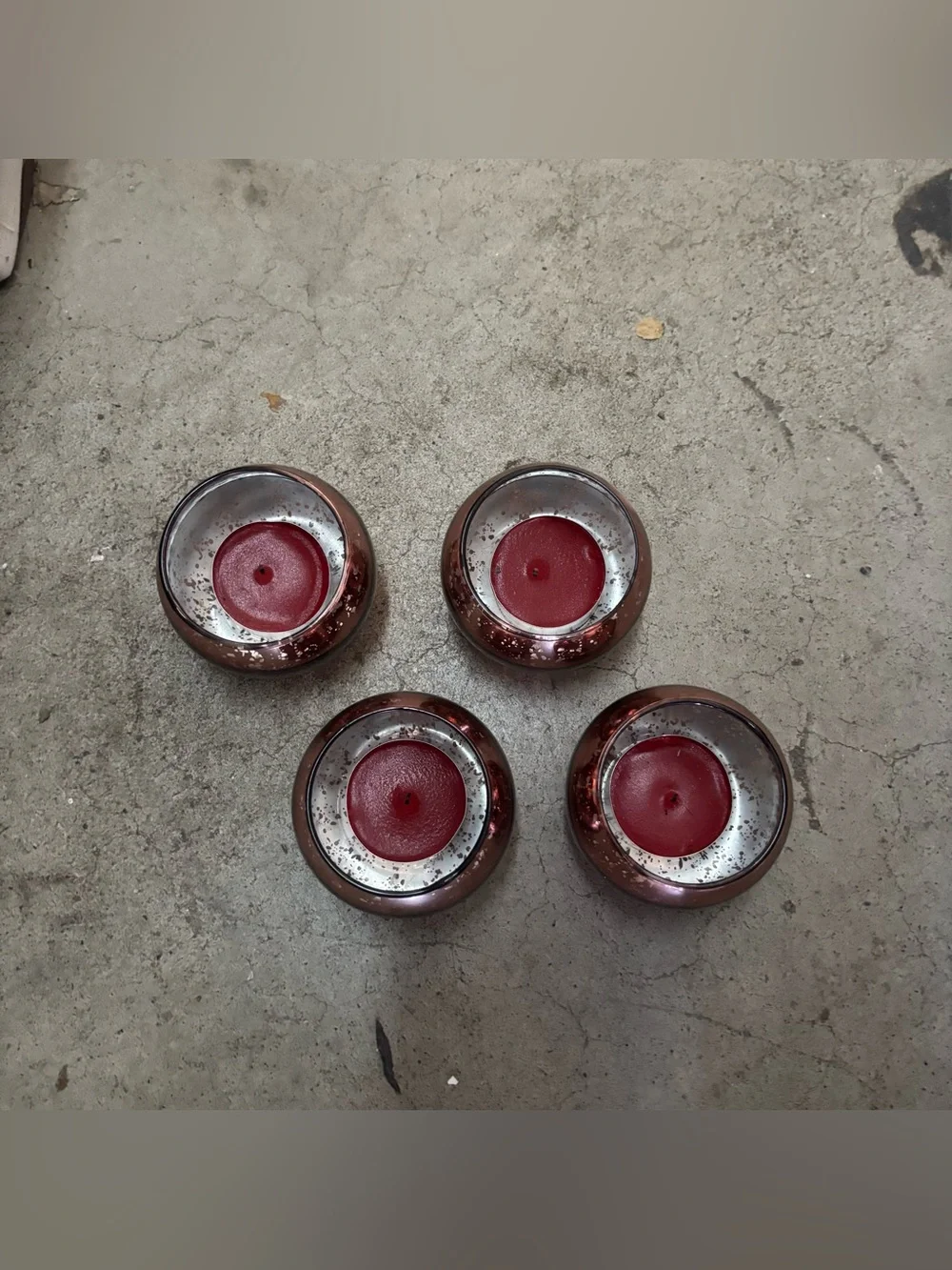 🎃5 for $25🎃 Set of 4 Rose Gold Tealight Holders with Tealights